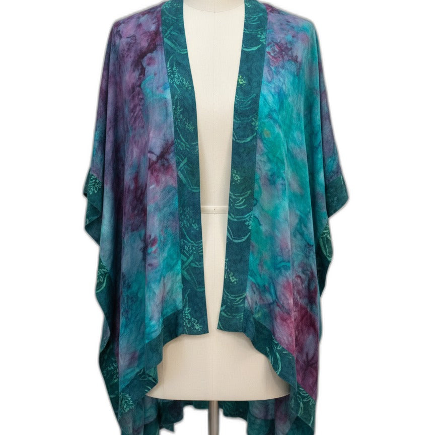 SoftSurrounding · Open Drape Cardigan · S/M · Turquoise Purple