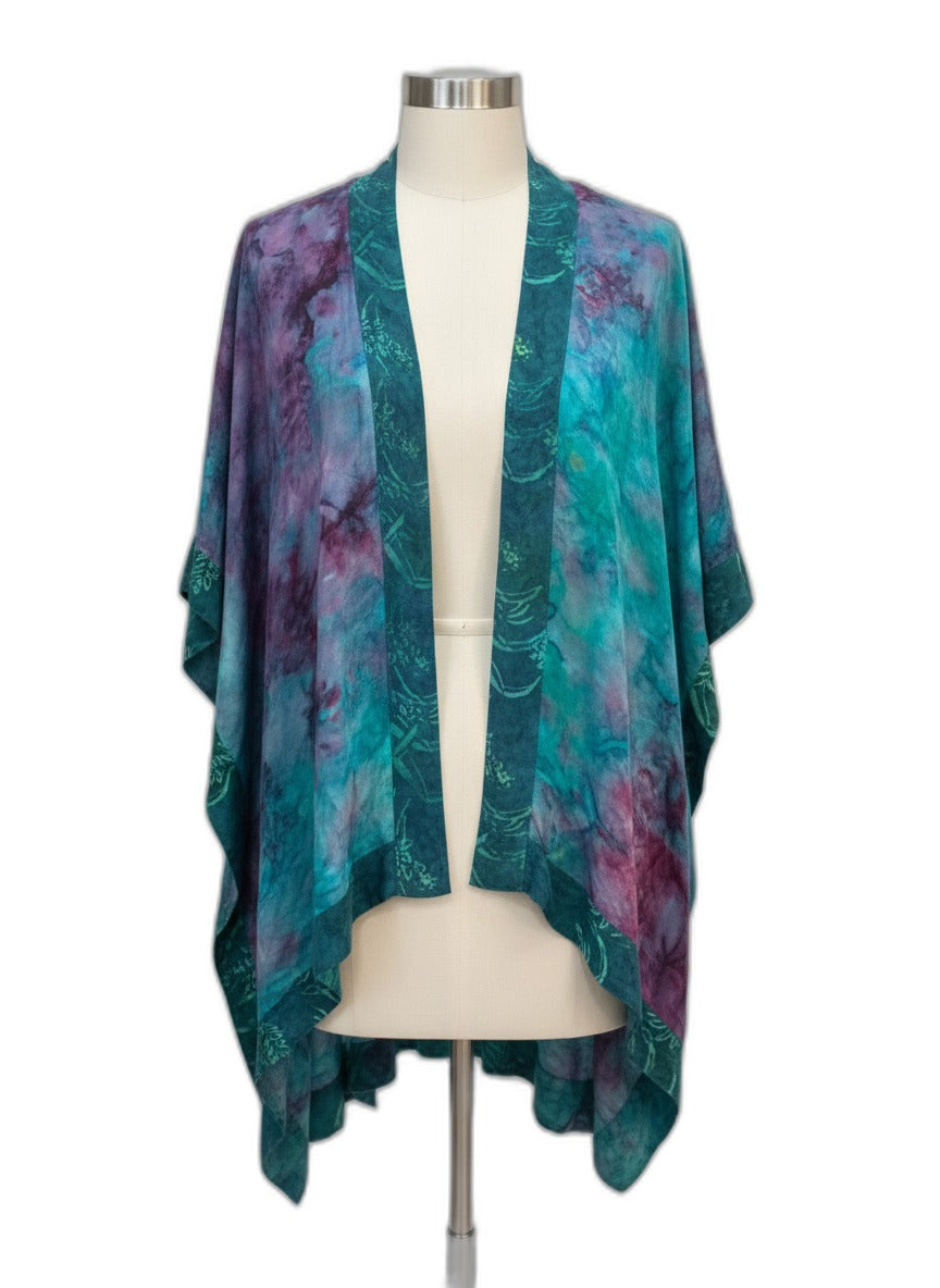 SoftSurrounding · Open Drape Cardigan · S/M · Turquoise Purple
