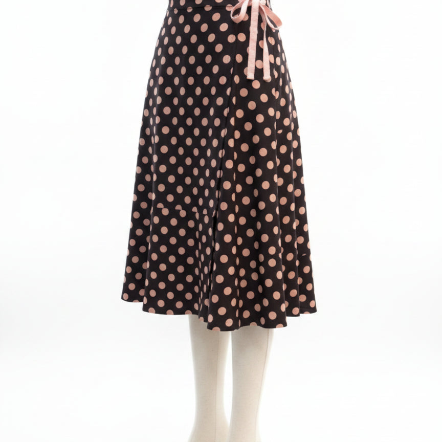INC · Midi · 8 · BrownPink Polka-Dots