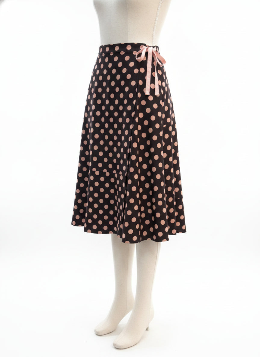 INC · Midi · 8 · BrownPink Polka-Dots
