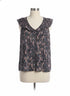 LOFT · Ruffle detail Sleeveless Top · Large · Black Floral