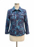 Chris&Banks · Medallion Print Button Up Jacket · Medium · AquaNavy