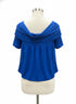 Anthropologie · Blue Tassel Twist Front w/ Ruched Bell Cropped Top · Small · Sapphire
