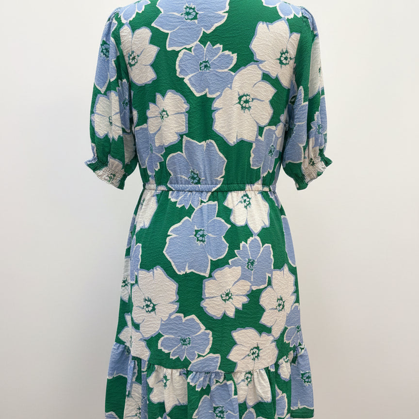 Sonoma · Balloon Sleeve Dress · Large · GreenLightBlue