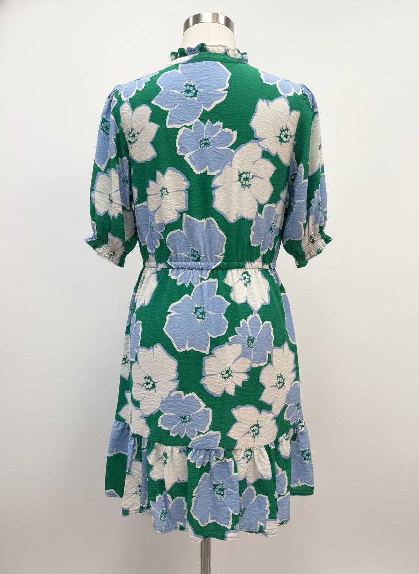 Sonoma · Balloon Sleeve Dress · Large · GreenLightBlue