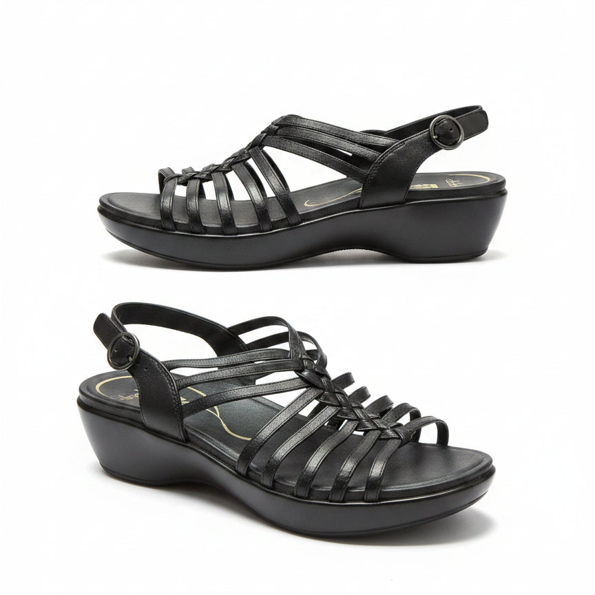 Dansko · Dana Strappy Slingback Sandals · 8.5 · Black