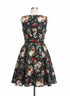 Miss Lulo · Polka Dot Belted Dress · 6 · BlackFloral