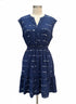Sonoma · Sleeveless Dress With Pockets and Smocked Waist · Large · NavyWhite