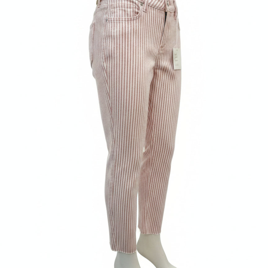 Lauren Conrad · Skinny Striped Mid-Rise · 12 · RoseCream