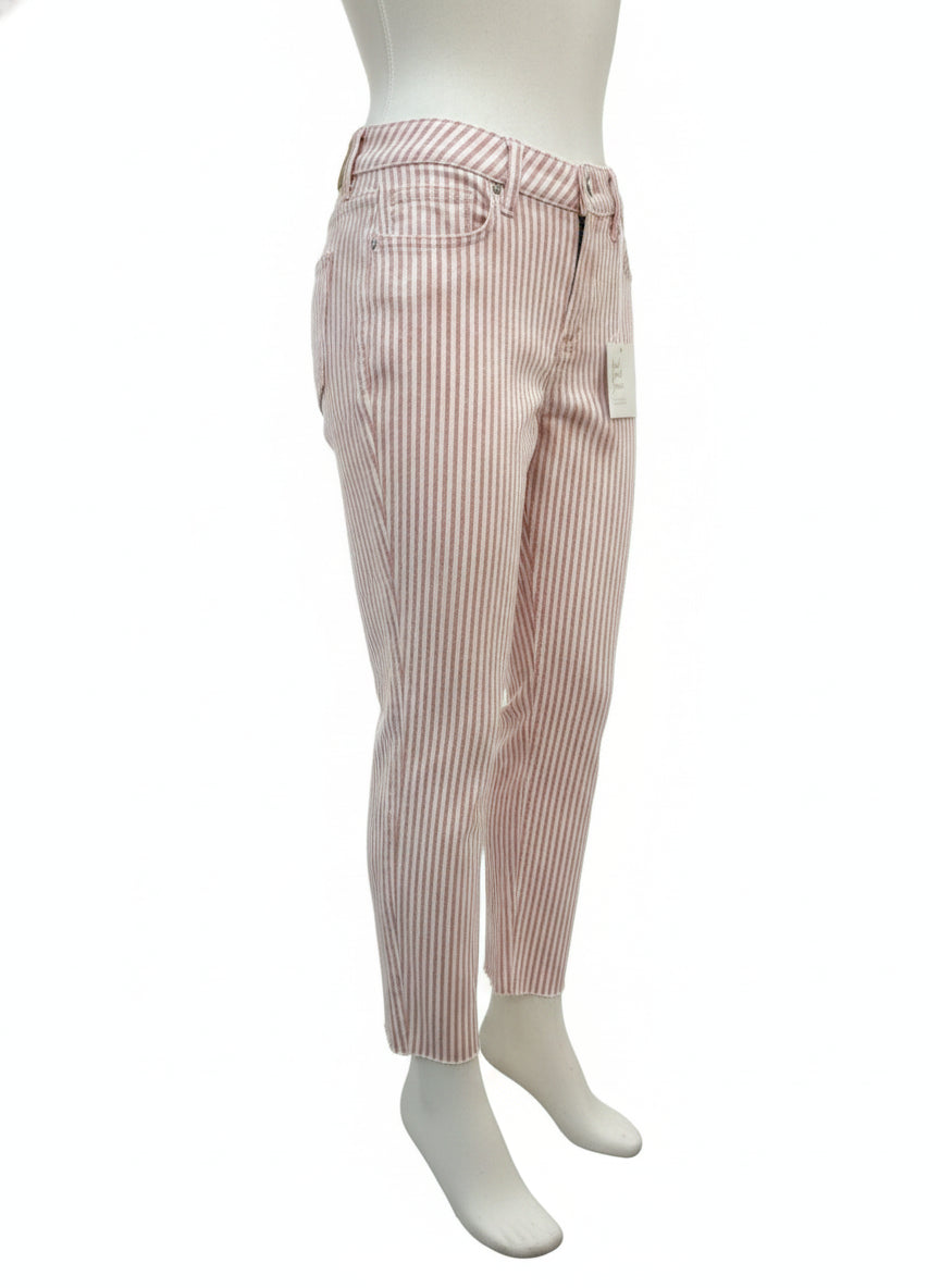 Lauren Conrad · Skinny Striped Mid-Rise · 12 · RoseCream