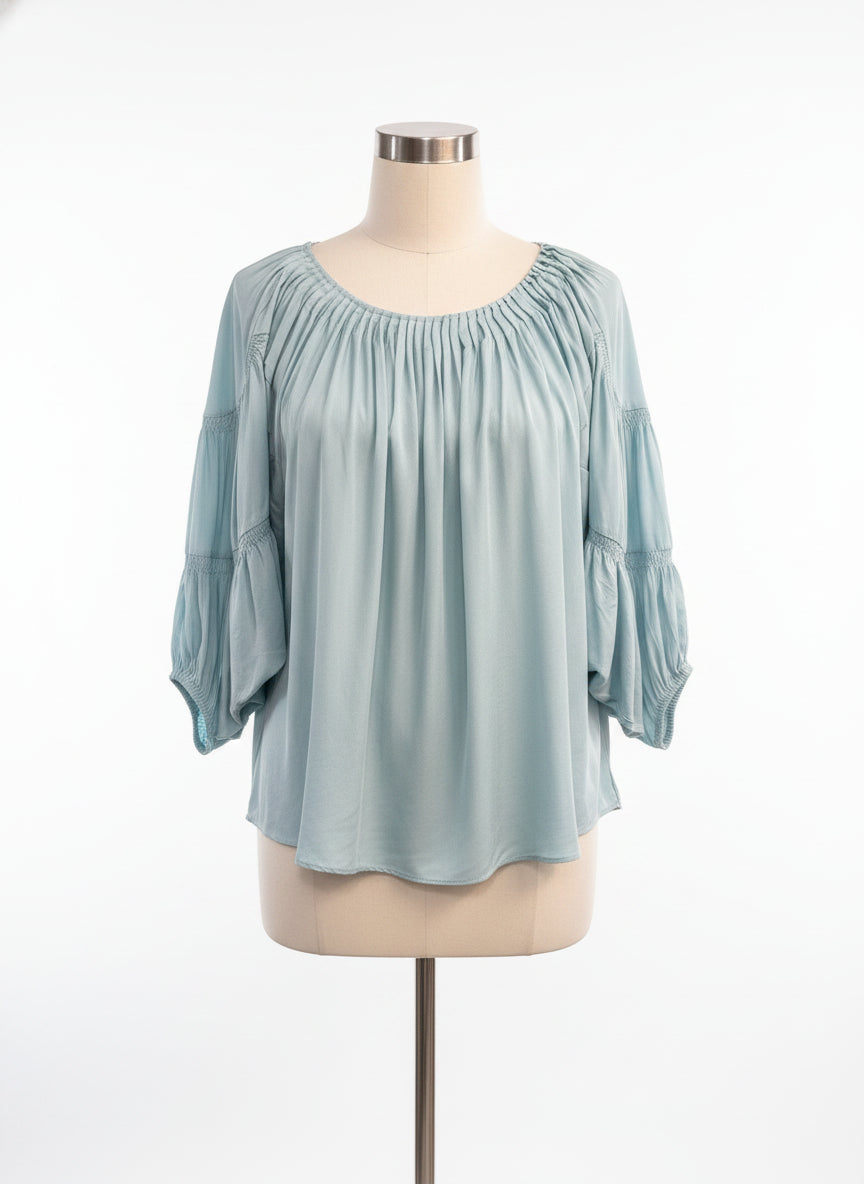 Sundance · Boho Top · Medium · Aqua