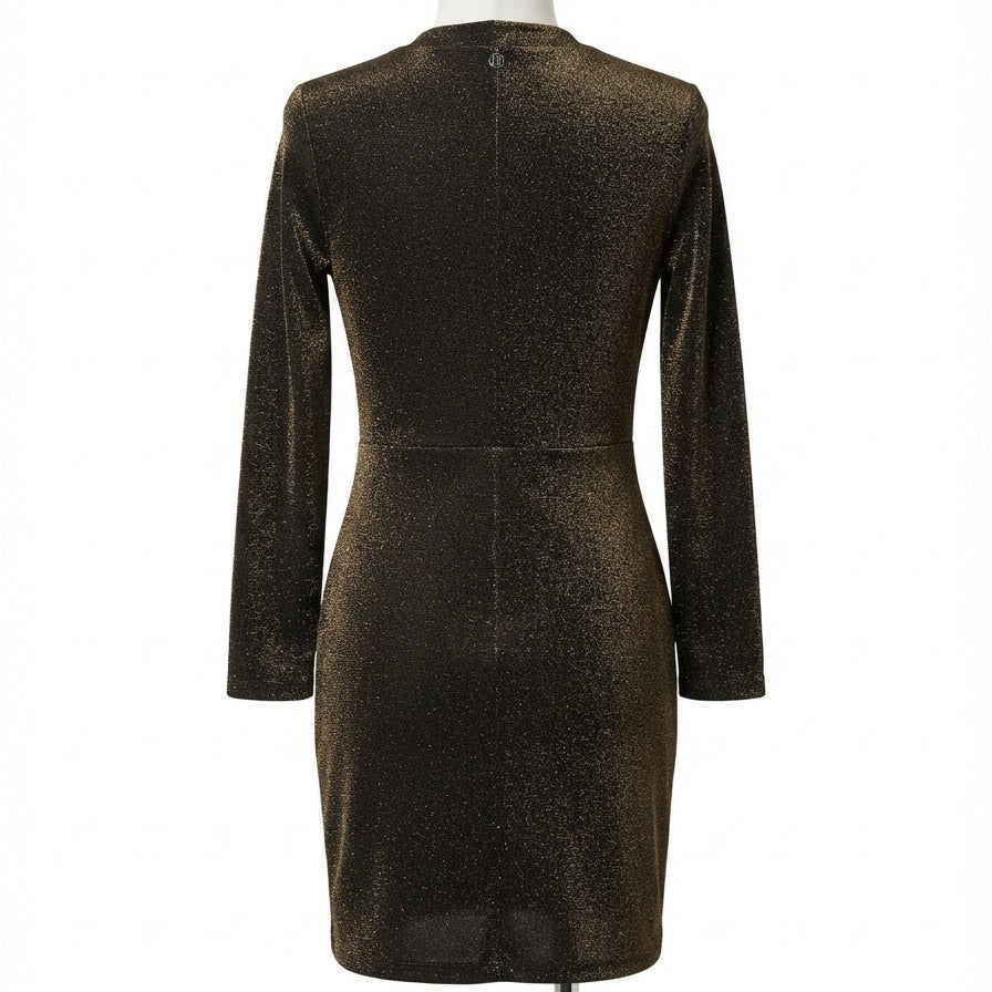 Tommy Hilfiger · Faux Wrap Dress · 6 · Bronze Sparkly