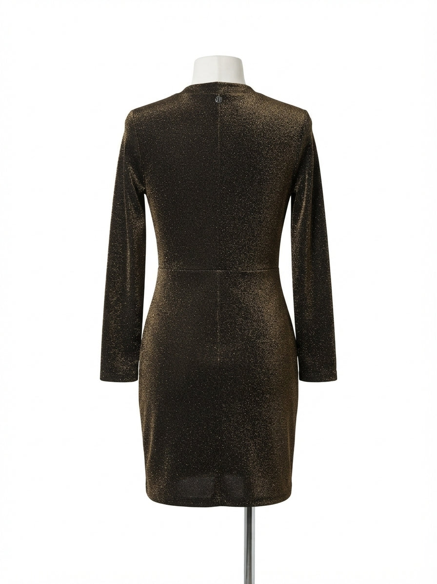 Tommy Hilfiger · Faux Wrap Dress · 6 · Bronze Sparkly