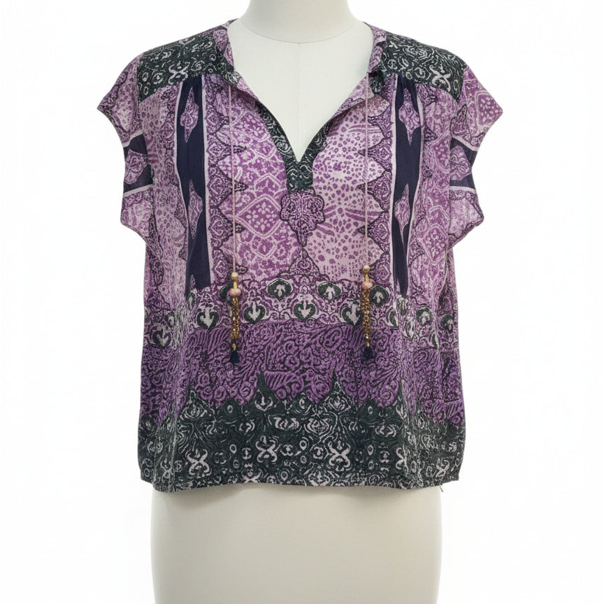 Alicia Bell · Seedbeaded Tassel PurpMulti Silk & Co. · Large · PurpMulti
