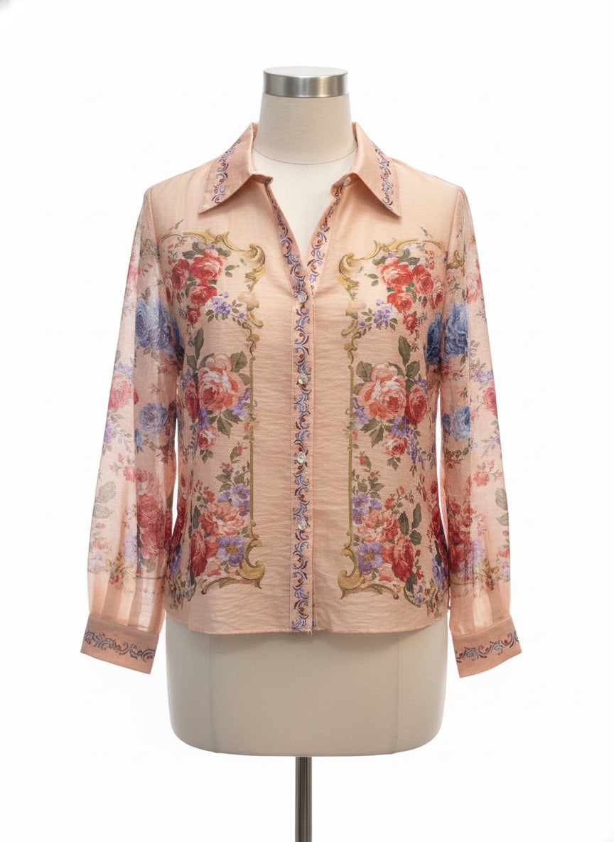 Joie · Blouse · Small · Peach Floral