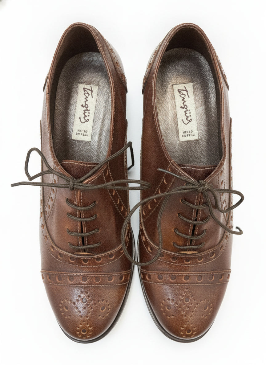 Tanguis · Tanguis Heeled Oxfords · 5 · Brown