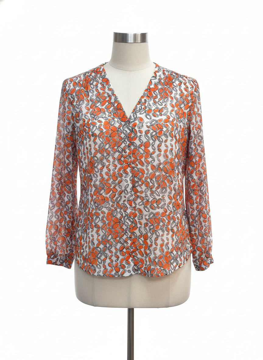 Jones NY · Sheer Split Neck · XLarge · WhitePoppy