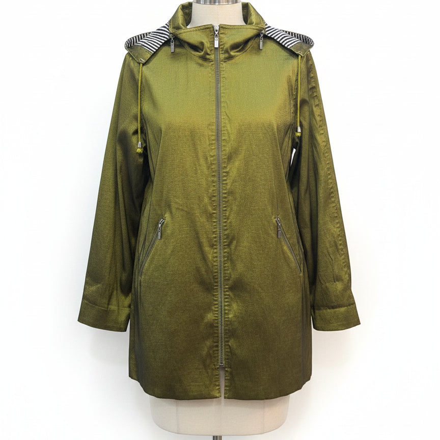 Mycra Pac · Iridescent with Zip-Off Hood · L-1X · Olive