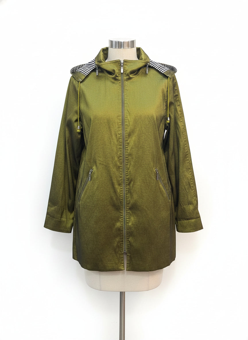 Mycra Pac · Iridescent with Zip-Off Hood · L-1X · Olive