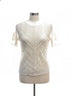 LuckyBrand · Embroidered Mesh Top · Small · Cream