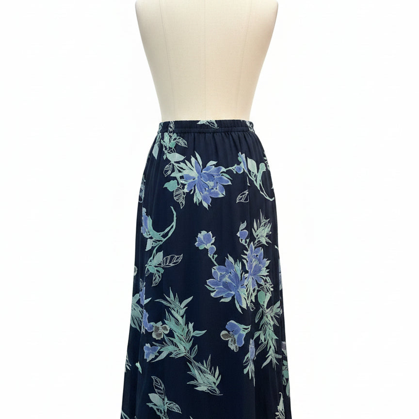 JM Collection · Maxi Sheer Floral Print · 12 · BlueFloral