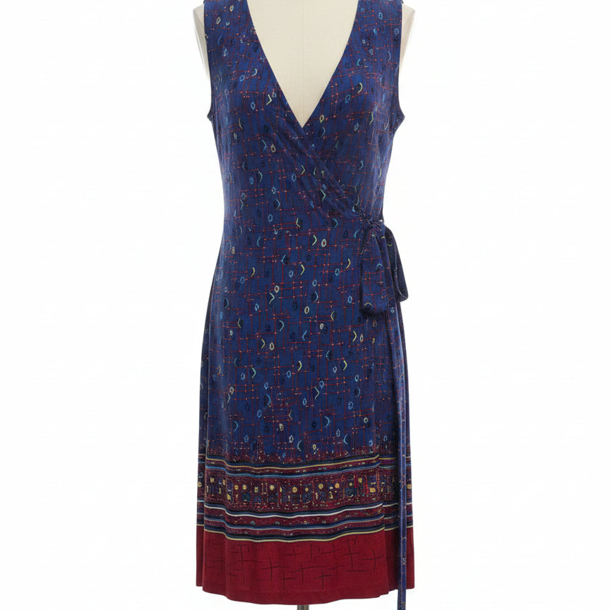 Anne Klein · Wrap Dress · 12 · NavyRed