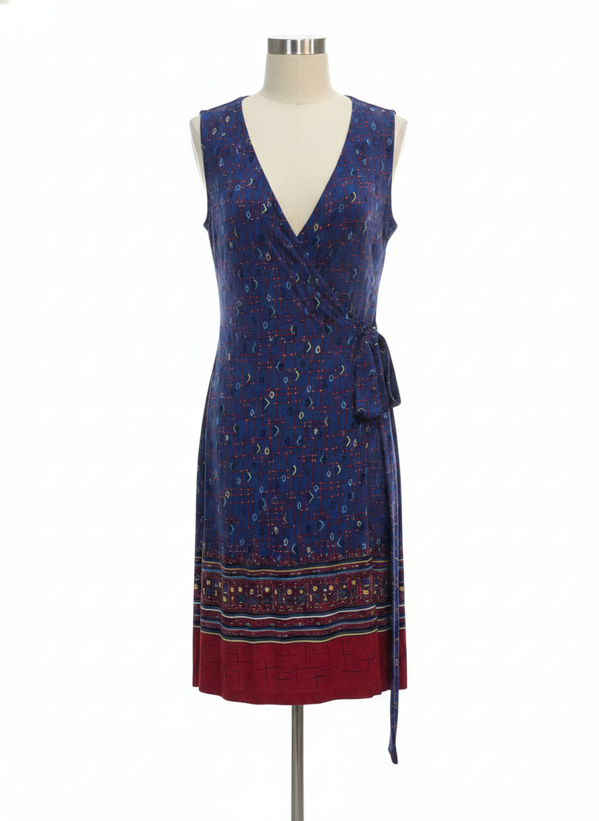 Anne Klein · Wrap Dress · 12 · NavyRed