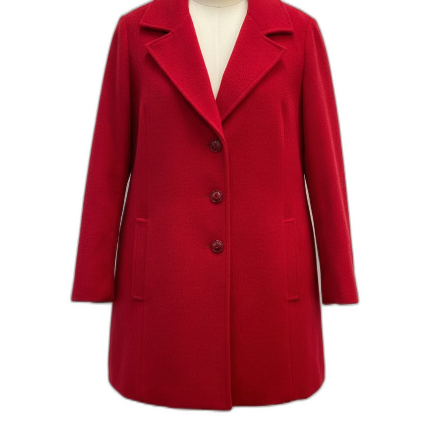 J. Jill · Wool Blend Coat · 1X · Red