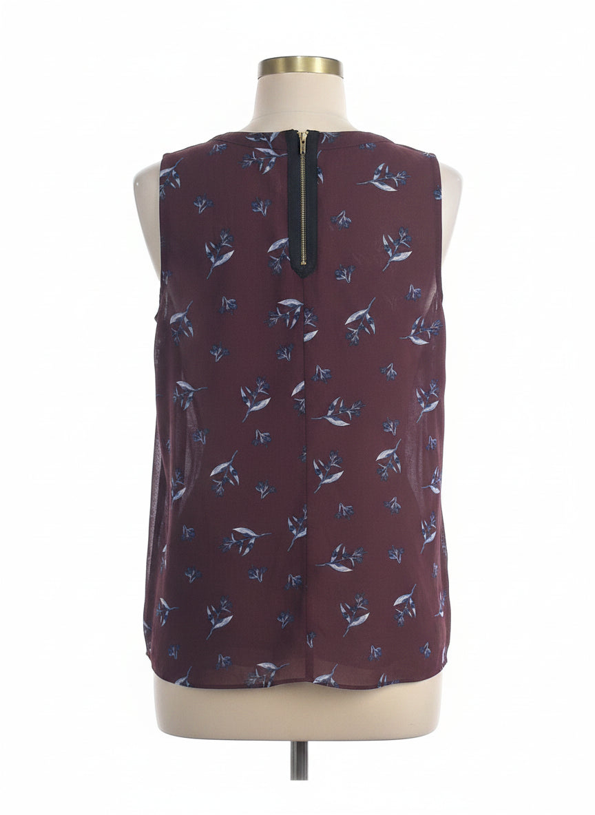 CAbi · Floral Bouquet Top · Small · BurgBlue