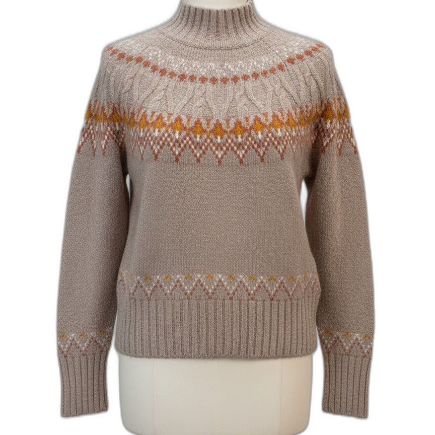 NicoleMiller · Fair Isle · Small · BrownOrange