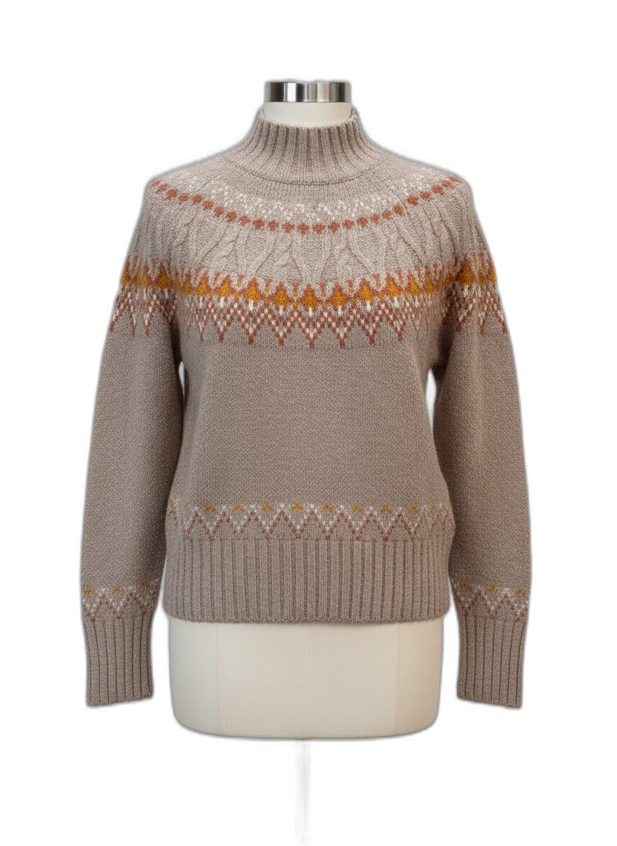 NicoleMiller · Fair Isle · Small · BrownOrange