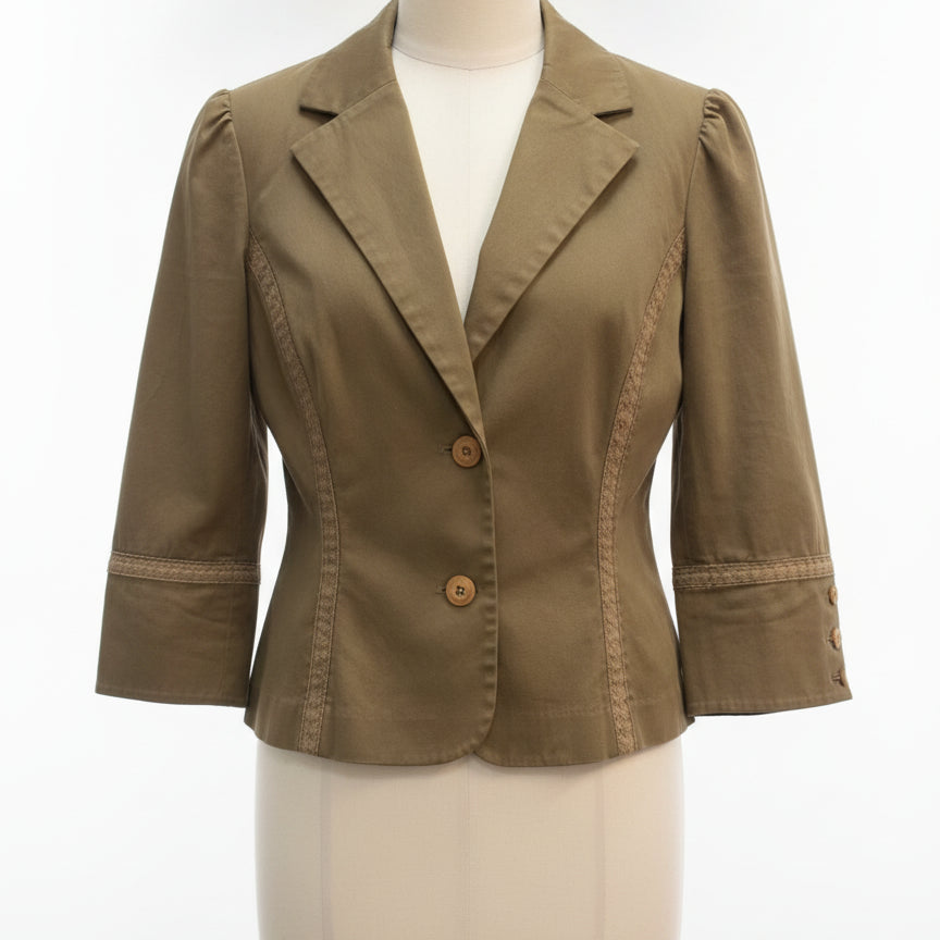 W Work to Weekend · 3/4 Sleeve Jacket · Large · Dark Khaki