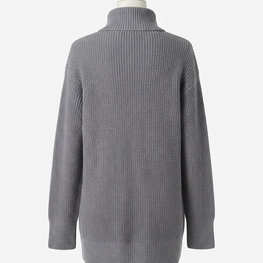 Style&Co · Tunic 1/4 Zip Cable Knit Sweater · Medium · Gray