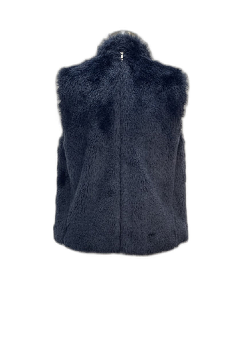 J.CREW · Fuzzy vest · Medium · Navy
