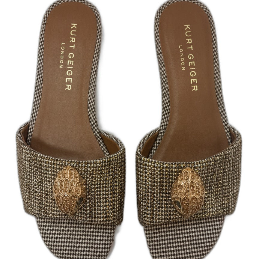 Kurt Geiger · Kensington Flat Sandal · 7.5 · White Beige