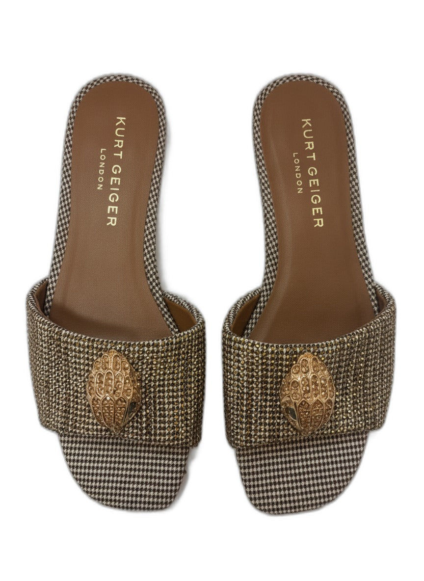 Kurt Geiger · Kensington Flat Sandal · 7.5 · White Beige