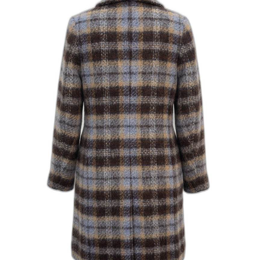 Banana Republic · Wool Blend Coat · Small · BlueBrown Plaid