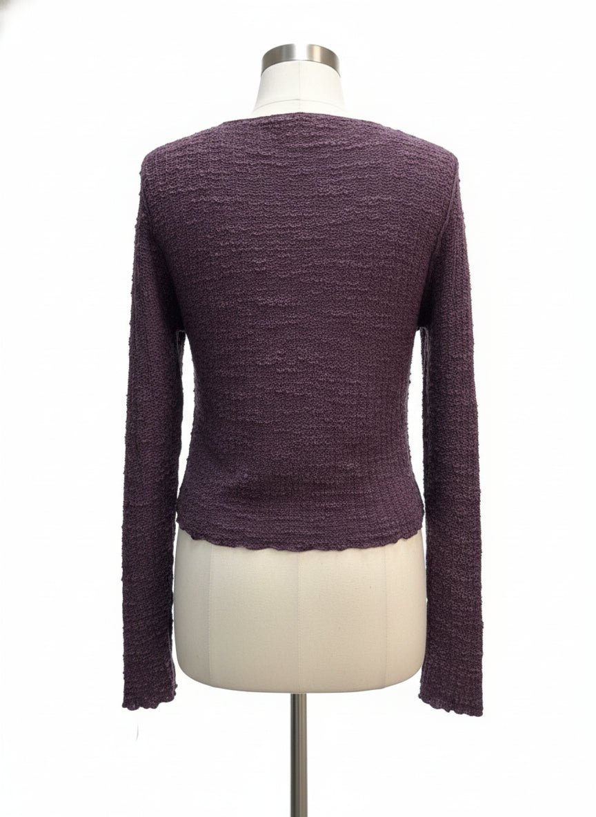 Cut Loose · Button Up Cardigan · Large · Aubergine