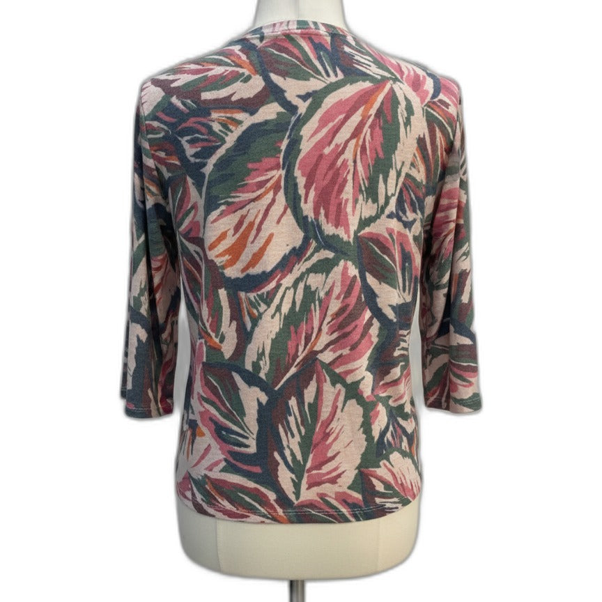 Democracy · 3/4 Sleeve · XLarge · Olive Pink Floral Print