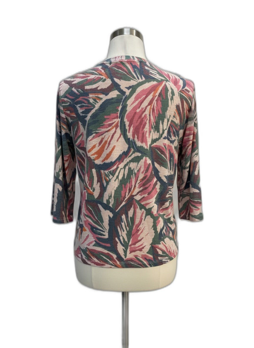 Democracy · 3/4 Sleeve · XLarge · Olive Pink Floral Print