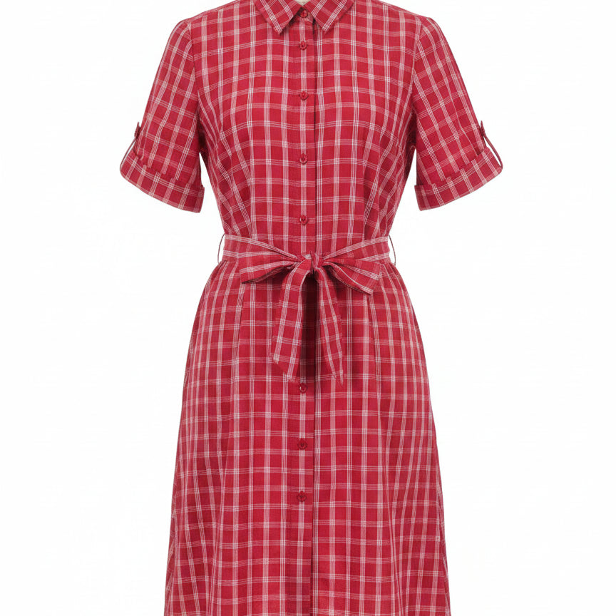 Calvin Klein · Belted Dress · 2 · RoseWhite