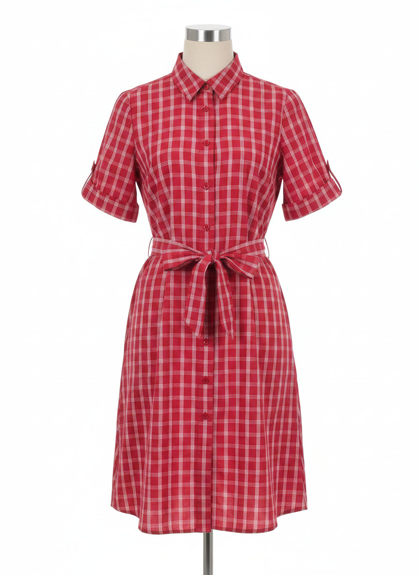Calvin Klein · Belted Dress · 2 · RoseWhite