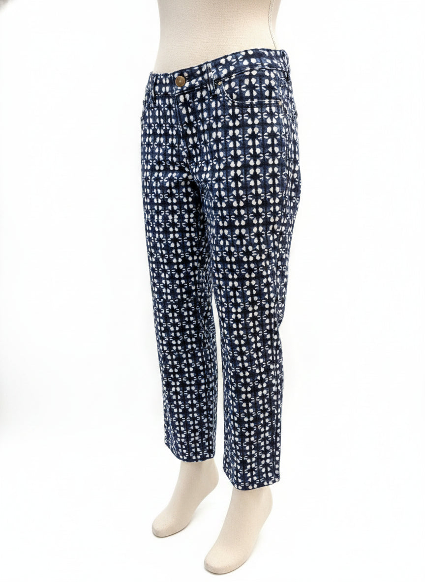 Charter Club · Straight Leg Pants Faux Tie-dye · 6 · NavyWhite