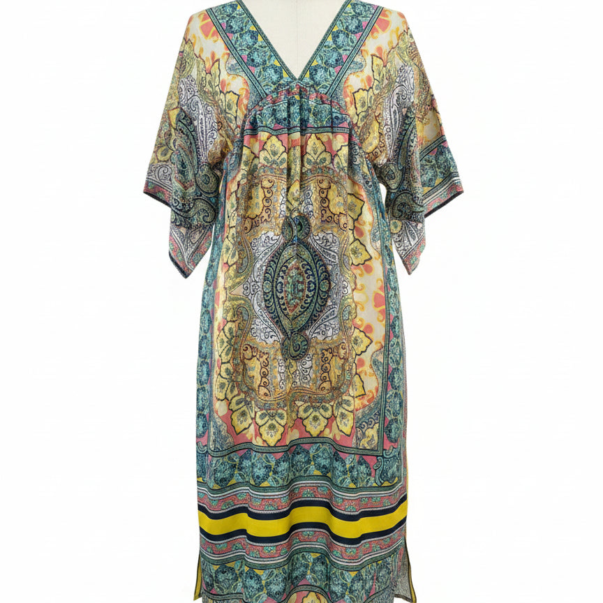Sundance · Boho Chic Dress · Small · AquaMulti