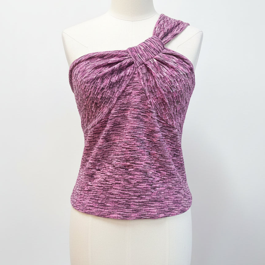 Anthropologie · Blue Tassel Single Shoulder Cropped Top · Small · PurpPink