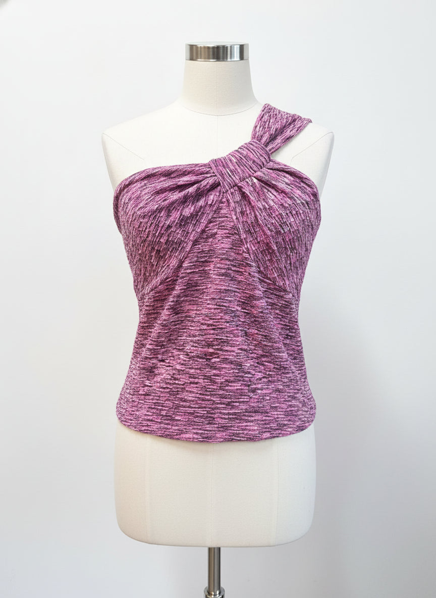 Anthropologie · Blue Tassel Single Shoulder Cropped Top · Small · PurpPink