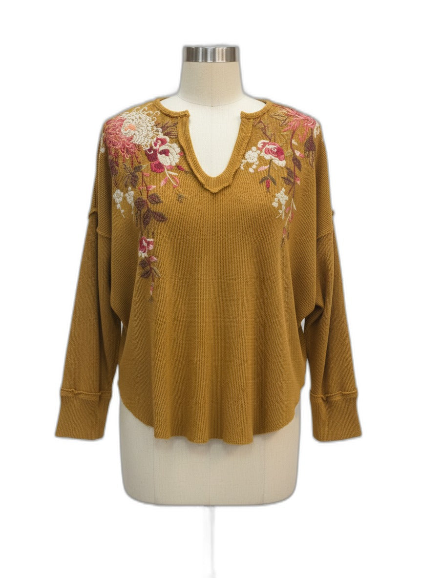 JohnnyWas · DijonCream Embroidered Floral print · Medium · DijonCream