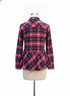 Sundance · Plaid Peplum Top · Medium · FuchsiaNavy
