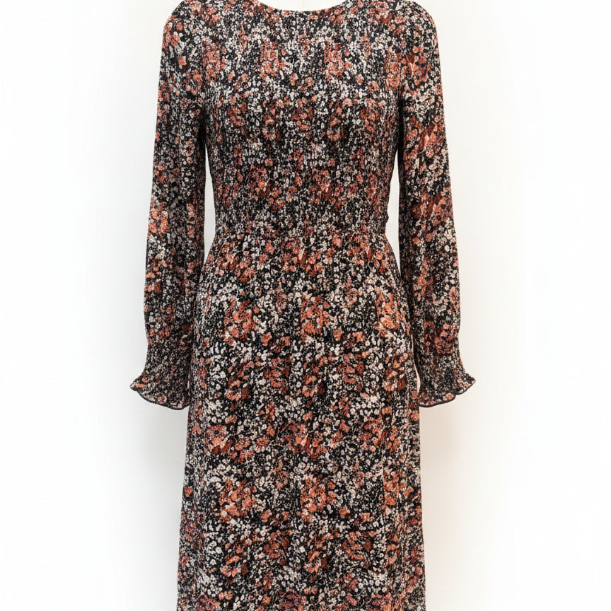 Fat Face · BlackFloral Smocked · 12 · BlackFloral