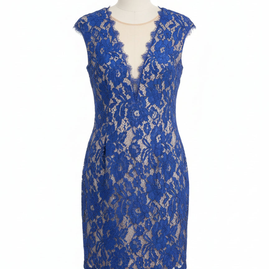 Aidan Mattox · Royal Lace Overlay · 4 · Royal Blue